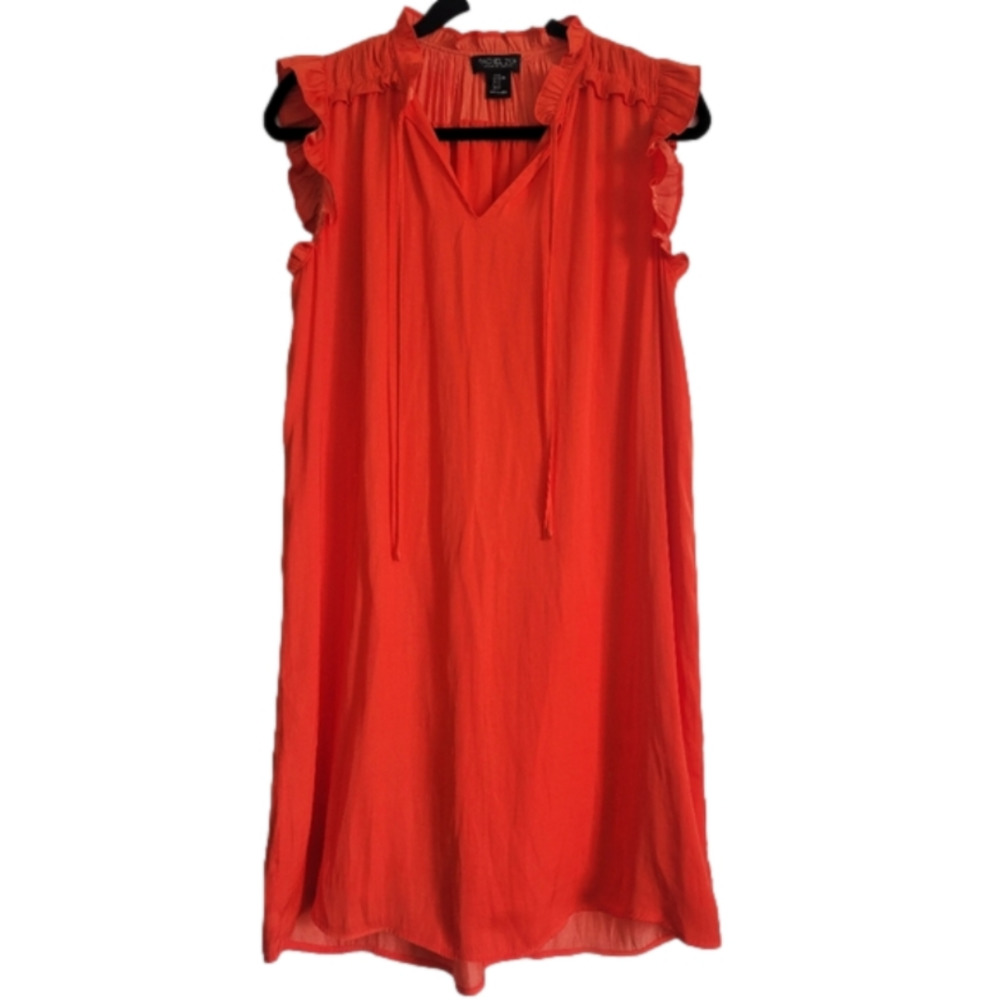 RACHEL Zoe Sleeveless Red Ruffle Shift Dress sz XS - Excellent Condition